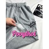 Pooyikoi Women Streetwear Sweatpants Drawstring Elastic Waist Loose Wide Leg