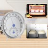 Round Thermometer Stainless Steel Waterproof Heat Resistant Thermometer Hygrometer for