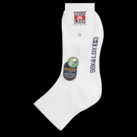 Sox & Lox Buy Sox & Lox Ladies Sports Cushioned Midi (Arch Support and Ventilation Panel) Socks White (Size 3 - 9) Online | Chempro Chemists
