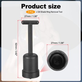 PATIKIL G9 Socket Ring Removal Tool, 2 Pcs PVC Plastic Light Replacing Accessories for Lamp Shade Collar Ring Retaining Ring Tool, 92mm Black