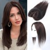 Unipearl Toppers per capelli da donna, capelli veri, marroni, con