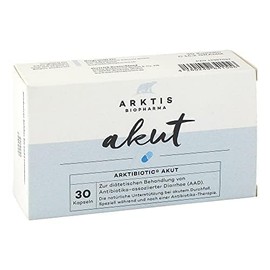 Arktis BioPharma Arktibiotic Acute 30 Capsules for Acute Intestinal Flora Support | With Saccharomyces Boulardii & 3 Lactic Acid Bacteria Cultures | Zinc for Immune System & Cell Protection