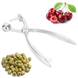 Manual Cherry Stoner, 18 cm, Olive Corer, Aluminium Alloy, Castle Design, Efficient Removal of Cherry Stones, for Cherry, Olives and More