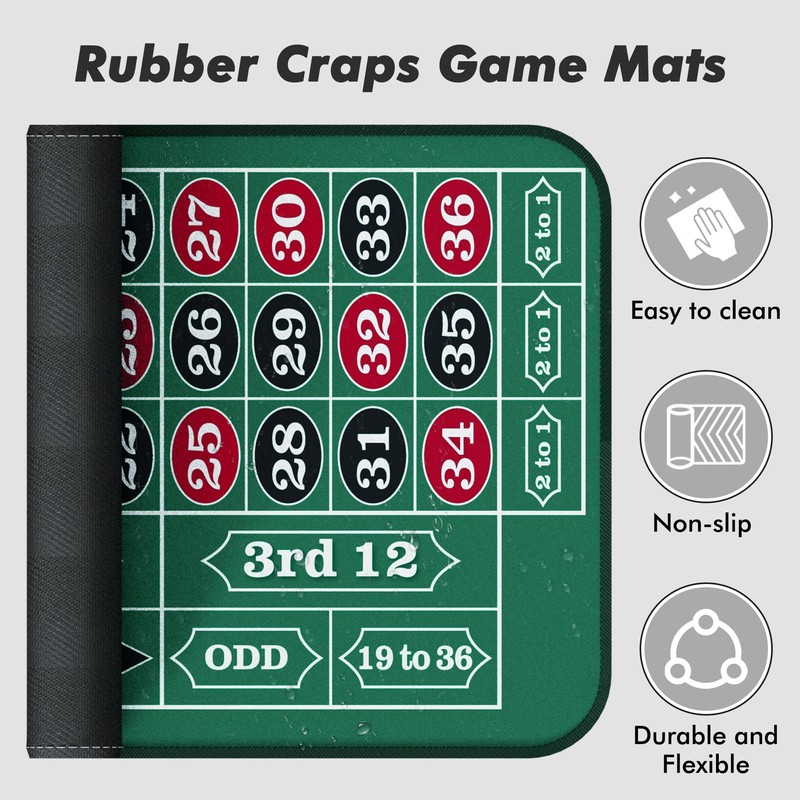 iEsstros Casino Roulette Mat 70" x 35" Rubber Roulette Table