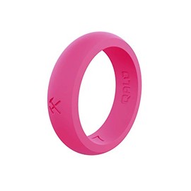 QALO Women's Pick Axe Quality Q2X Silicone Ring, Pink, Size 04