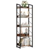 Hosfais 5 Tier Tall Bookshelf: Industrial Wood Book Shelf with