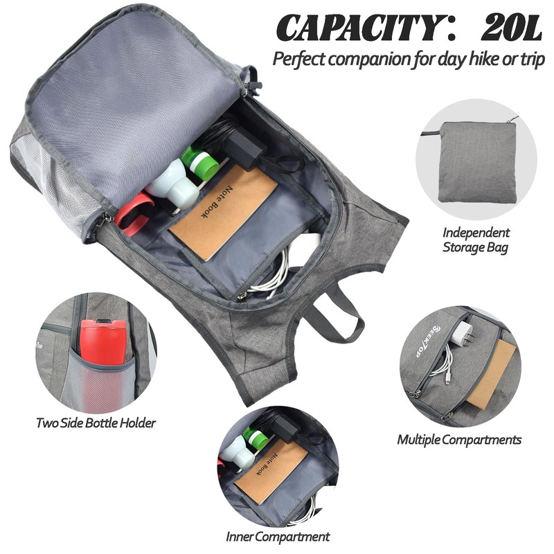 Seektop 20L Hiking Backpack Ultra Lightweight Waterproof Travel Backpack Packable