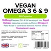 Vegan Omega 3 6 & 9 1000mg 90 Capsules Flaxseed