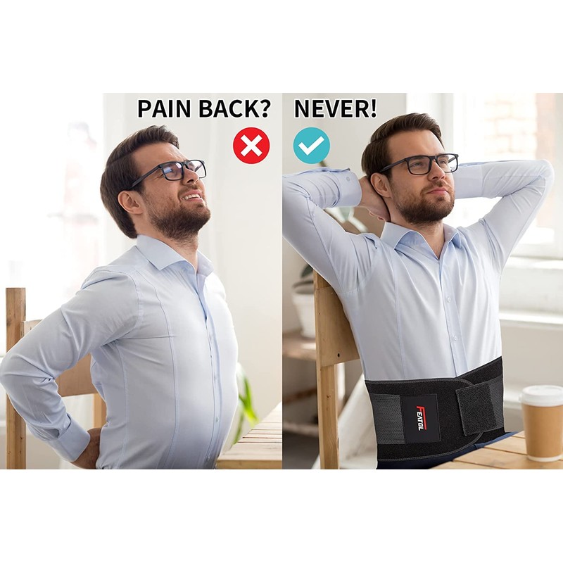 FEATOL Back Brace Support Belt-Lumbar Support Back Brace for Back