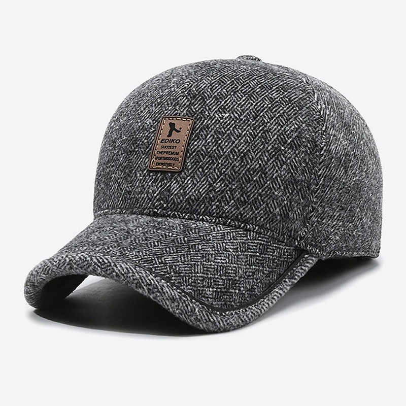 zhxinashu Baseball Caps Mens with Ear Flaps Tweed, Thermal Mens