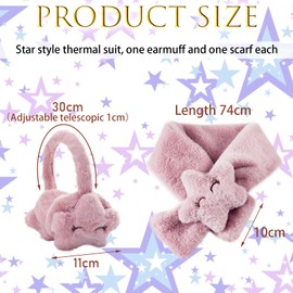 HTTDSLF Ear Warmers, Ear Muffs Kids, Kids Earmuffs, Earmuffs Kids, Warm Ear Cover, Ear Covers, Warm Earmuffs Girls, Ear Muffs, Ear Muffs Earmuffs, Winter Ear Muffs, Smile Stars Earmuff and Scarf