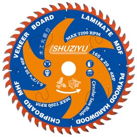 LSHUZIYU, 165mm 48T, Thin Kerf 1.6mm. Centre hole 20mm with 15.88mm Washer. Wood Cutting Circular Saw Blade, For Cordless Saw.