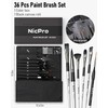 Nicpro 36pcs Paint Brush Set, Professional Paintbrushes with Palette Knife