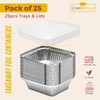 CHEF ROYALE 25 x Aluminium Foil Containers with Lids -