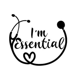 I'm Essential Stethoscope Healthcare MKR Decal Vinyl Sticker |Cars Trucks Vans Walls Laptop|Black|5.5 x 4.9 in|MKR1271
