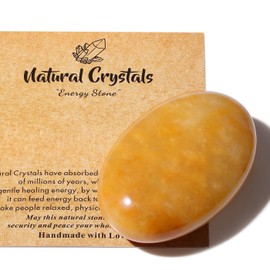 AWARDSEN 1 x 2.4 inch yellow jade gemstones, large, yellow topaz crystal oval healing crystal for Reiki healing, Wiccan deliveries, balancing meditation accessories