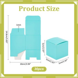 PH PandaHall 30pcs Mini Gift Boxes Blue Paper Boxes Small Paper Gift Box Foldable Cardboard Ring Treat Earring Tiny Favor Jewellery Boxes for Party Wedding 5 x 5 x 5 cm