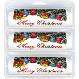 Funny Christmas & Hanukkah Mini Toilet Paper Rolls | Gift Idea | Cute Party Favor | Clever Stocking Stuffer | Christmas & Hanukkah (3-Pack) (822 Christmas Balls & Bells)