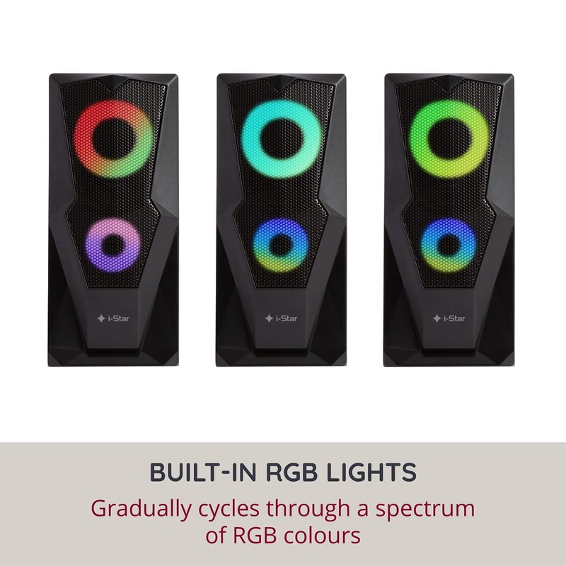 i-Star PC Speakers, PC Speakers Gaming, Compact 6W Wired Computer