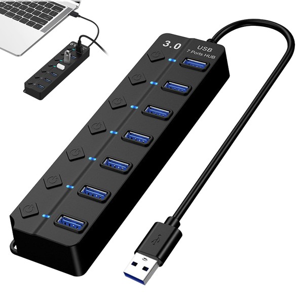 USB 3.0 Hub,7 Port USB Extension Hub For Laptop,usb3 Hu