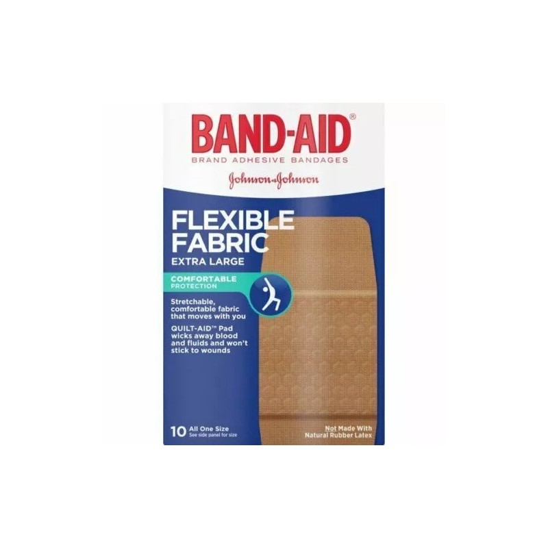 Band-Aid Brand Adhesive Bandages Flexible Fabric Extra Large 10 Count