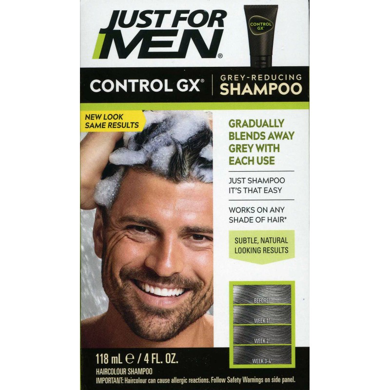 Just for Men Control GX GREY-REDUCING SHAMPOO Gently Cleans Revitalizes