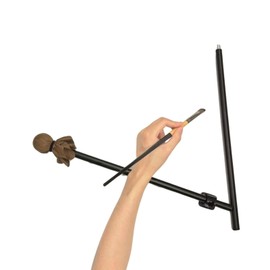 Detachable Mahl Stick (33″) with Clamp Base Stand for Steadying Painter Hand Adjustable Length, Hands-Free Artist Hand Rest for Painting, Anti-Smudge Support, Oil, Acrylic & Watercolor Painting Tool