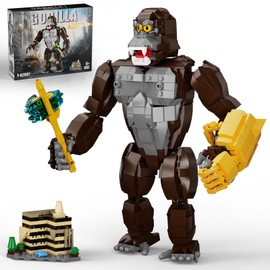 Ubrixmen King Kong vs Godzilla Building Set with Battle Axe, The New Empire Kong Action Figure Model Kit,Kong Collectible Creative Gifts for Adults Boys 14+（828PCS）