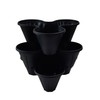 Shop4allsorts Set Of 3 Black Strawberry Trio Planters Stackable Plastic