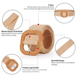 Rrwin Rattan Straw Raffia Summer Belts for Women 2025 Elastic Stretch Woven Waist Wide Band