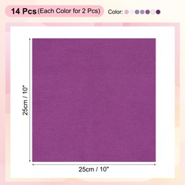 PATIKIL Cotton Fabric Bundles, 14 Pcs 10 x 10 Inch Fat Quarter Solid Color Precut Fabric Squares for Sewing Patchwork Quilting DIY Crafts, Purple