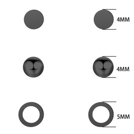 Titanium Women's Stud Earrings, Nickel-Free, Hypoallergenic, Girls' Earrings, Stud Earrings for Sensitive Ears, Classic Earrings, Women, Girls, Teenagers, Black, Silver, Gold, Rose Gold, Titanium,