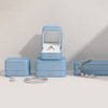 Woodten Elegant Sky Blue Ring Box Leather Engagement Ring Box