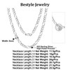 Bestyle Curb Chain Women's Men's Silver 925 Cuban Necklace Figaro