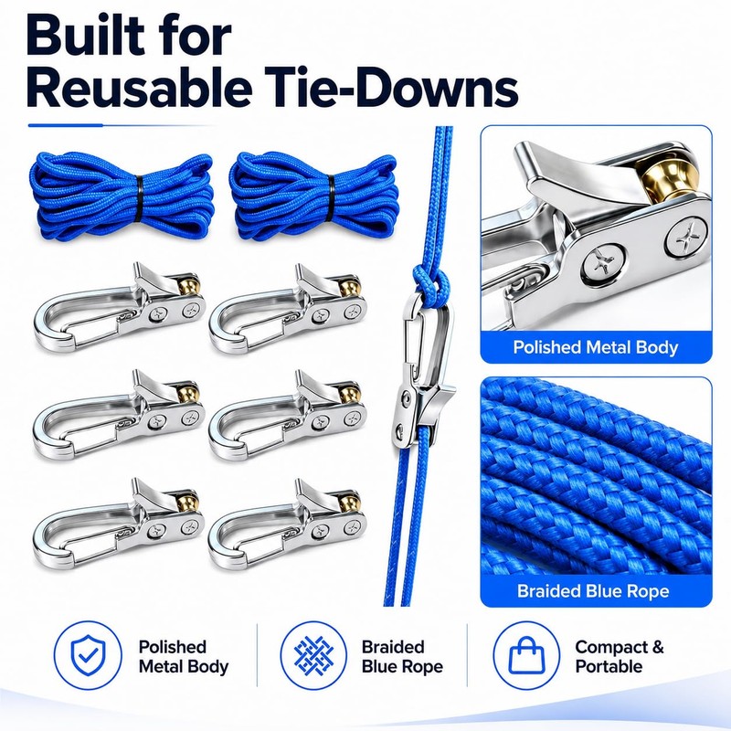 6-Pack Paracord Adjusters,Rope Tightening Tool & Tensioner,Rope with Roller Tensioner