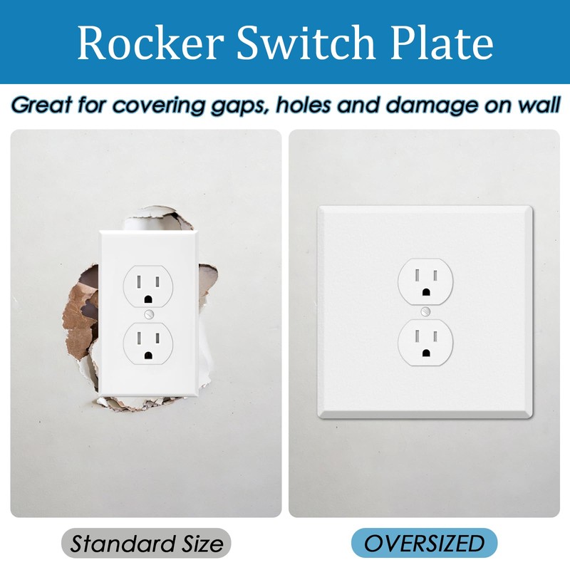 Metal Oversized Outlet Cover Plate 5.5" x 5.5", Jumbo Duplex
