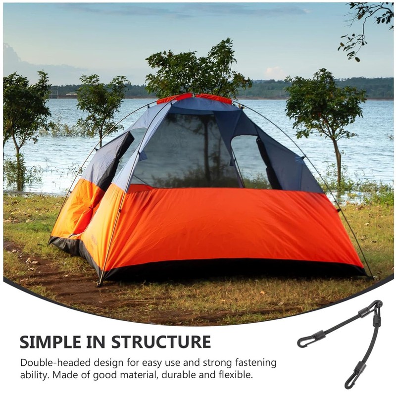 Taicols Bungee Cord with Hooks Camping Accessories, 5 Pcs Adjustable