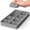 SIMPLE HOUSEWARE Adjustable Silverware Utensil Drawer Organizer, Gray