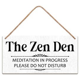 SCAZOMV The Zen Den Meditation In Progress Please Do Not Disturb Zen Den Meditation Room Wood Sign Wall Decor For Yoga Room, Studio, Home, Bedroom, Garden, Bathroom (10X5 Inch)