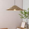 LIGHTLAND Rustic Style Conical Shade Pendant Light Restaurant Straw Rattan