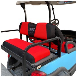 10L0L Front Rear Seat Cover Set for Club Car DS Precedent & Yamaha All Models Golf Cart, Made w/ 3D Air Mesh Polyester Fabric Breathable Washable - Red