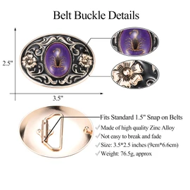 BBOTEN Western Belt Buckle for Men, Native American Purple Luminous Stone Belt Buckles, Novelty Scorpion Animal Belt Buckle Mens