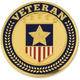 PinMart Veteran American Flag Pin – Patriotic American Lapel or Hat Pin – Proud to be Retired Army, Navy, Air Force or Marine Corps – Gold Plated Enamel with Secure Clutch Back