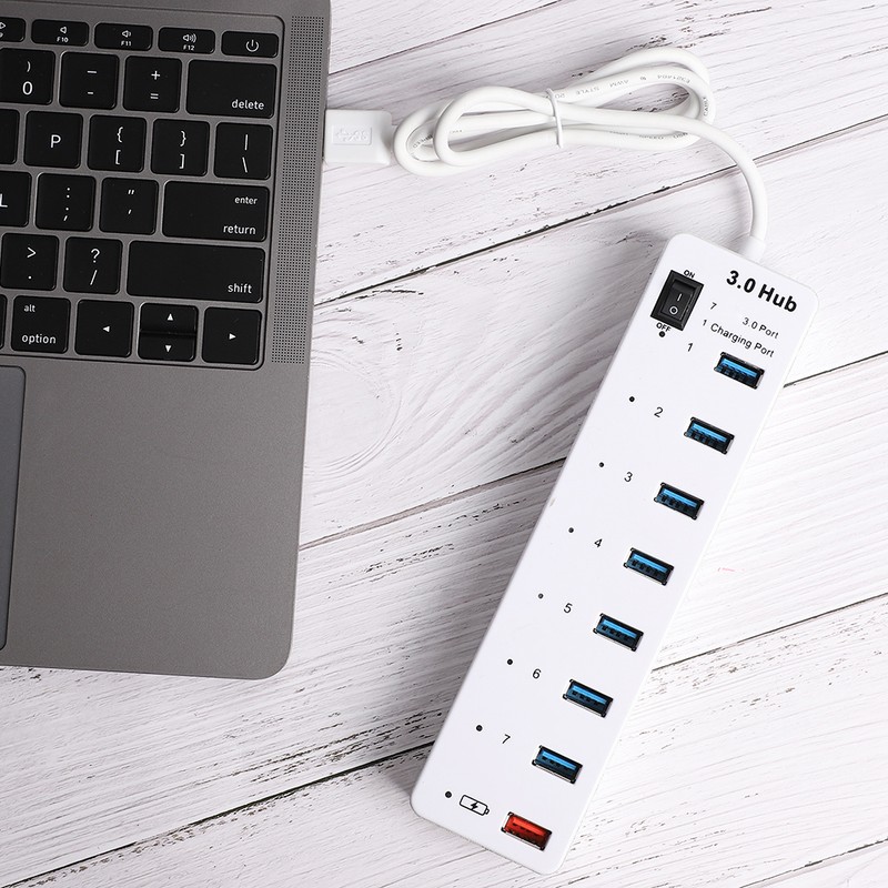 USB3.0 7 High Speed Hub USB Fast Charging Interface ABS