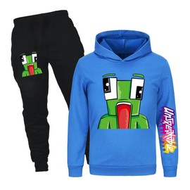 Jicahond Gamer Cartoons Printings Hoodie and Joggers 2pcs Outfits Boys Girls Casual Tracksuits (Blue,9-10Y,9 Years,10 Years)