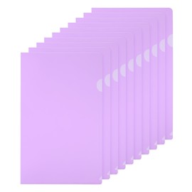 PATIKIL L Type Folders 30 Pack A4 Plastic File Project Pockets Clear Paper Document Jacket Sleeves for Office, Purple