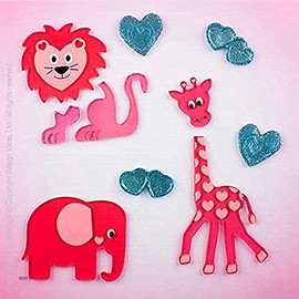Design Ideas GelGems Valentine's Day Themed Gel Window Clings (Safari Valentine, Large Bag)