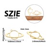 Pandahall 20Pcs Planet Alloy Open Back Bezel Pendants 28.4x54.8x2.45mm Hollow