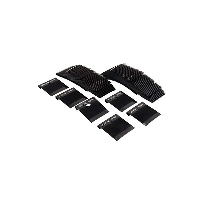 100 Black Sterling Silver Hanging Earring Cards 2"