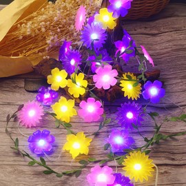 Flower Solar Lights for Outside Flower Fairy String Lights Floral Garland Lights Waterproof Blossom Decoration Yard Outdoor Balcony Garden 40LED 14ft Decor